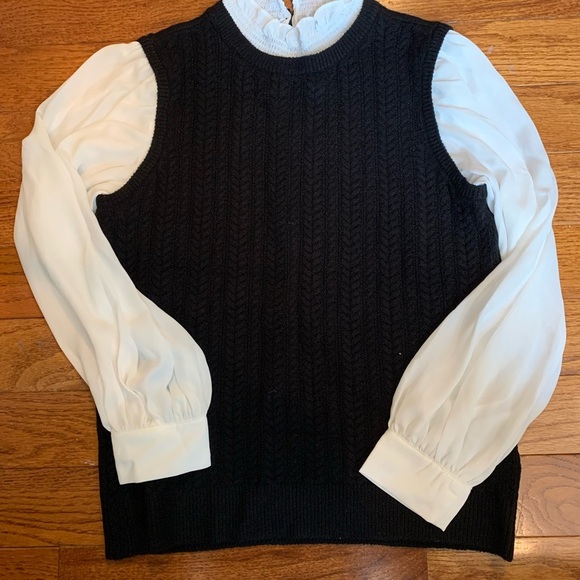 NWOT CeCeBlack Crew Neck Sweater with Ribbed Texture SZ-XS - Picture 8 of 8